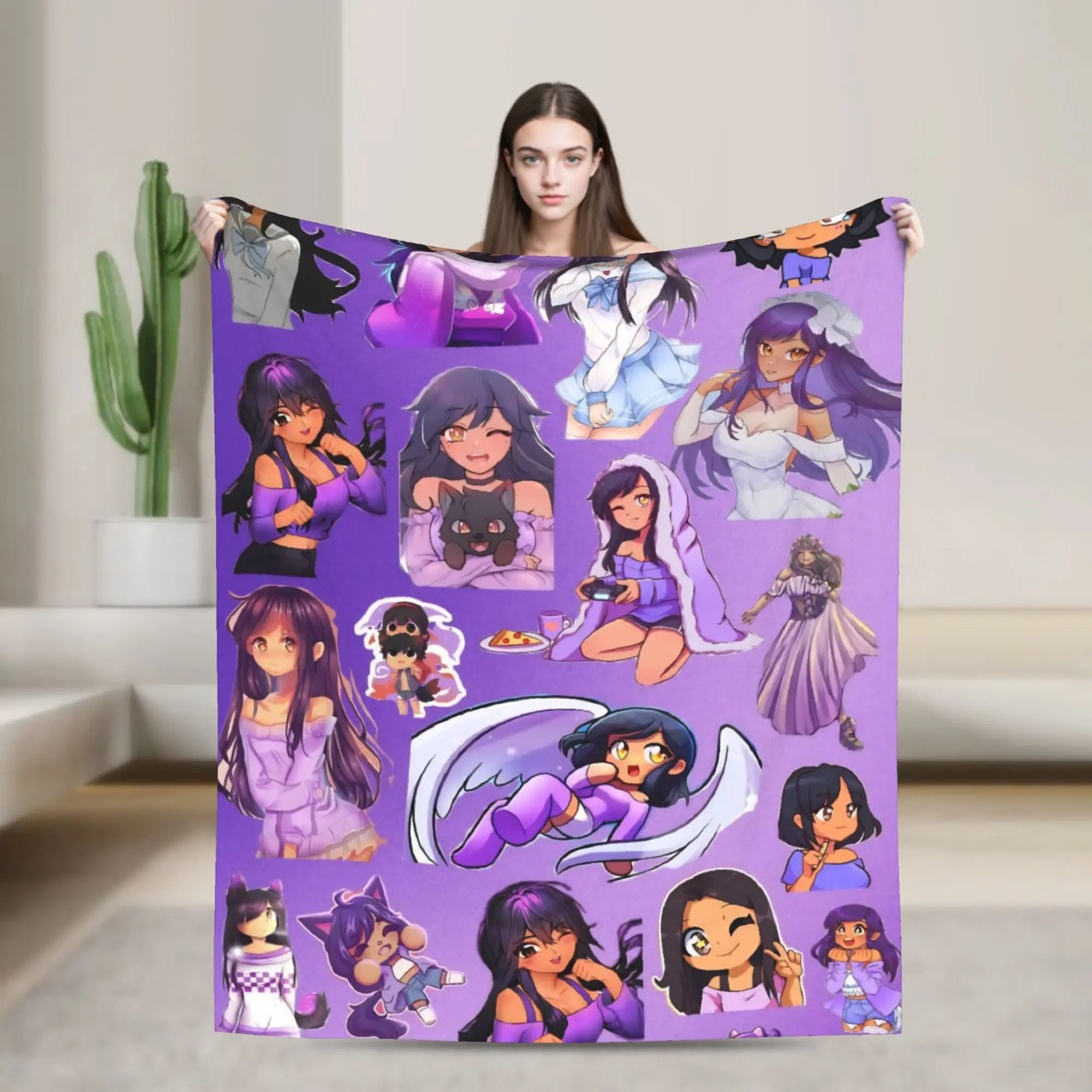 A-Aphmau Cartoon Blanket Super Soft Warm  Throw Blankets for Sofa 50x60 Inch Multi-size Rug Piece