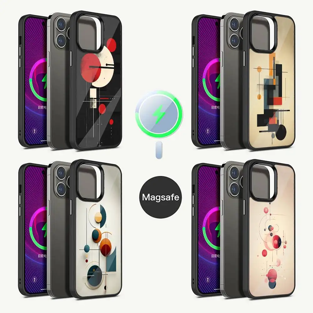 

Geometric Bauhaus art Phone Case For iPhone 16,15,14,13,12,11,Pro,Max,Plus,Mini,Magsafe,Magnetic Wireless Charging Case