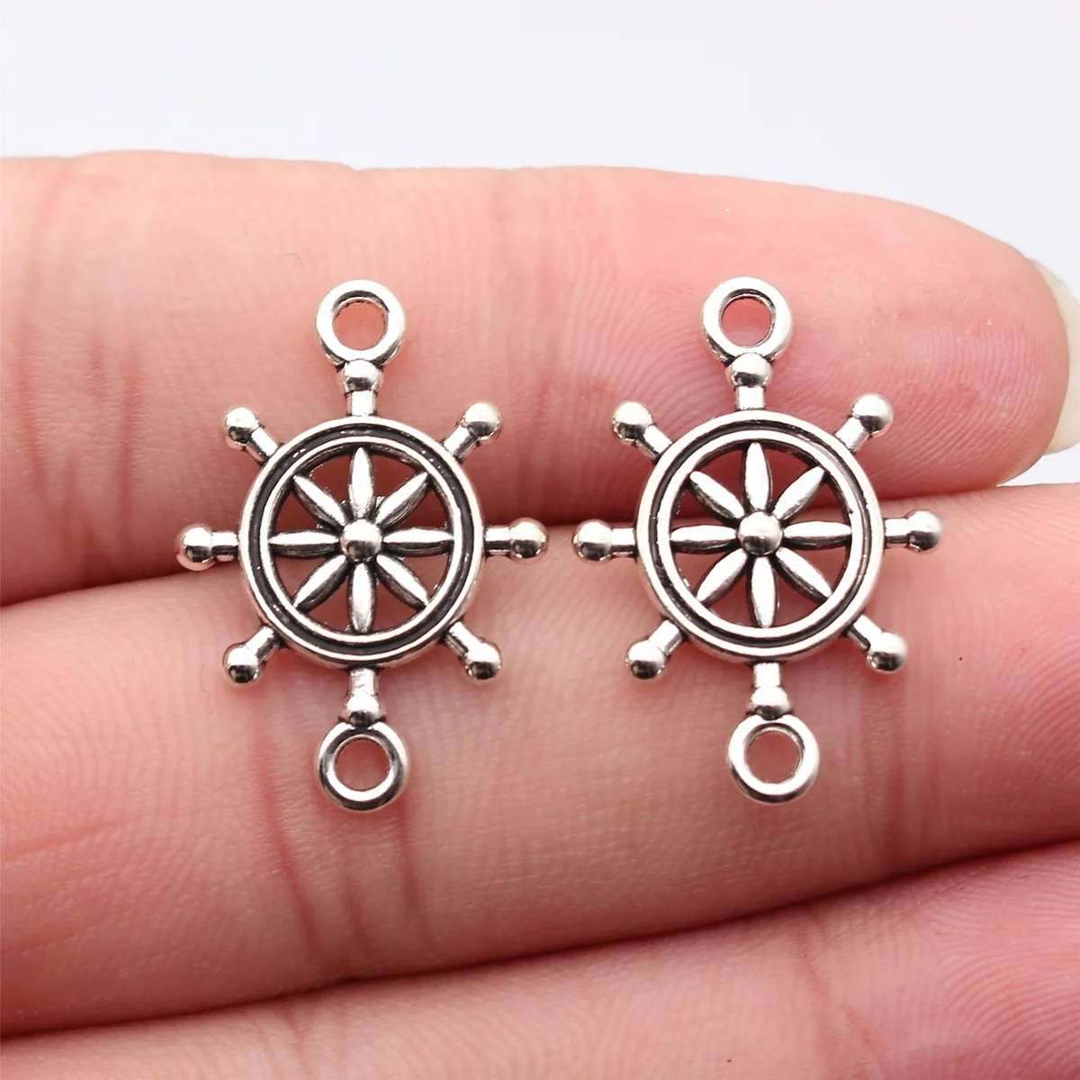 20pcs 26x18mm Antique Silver Color Rudder Connector Jewelry Findings Wholesale