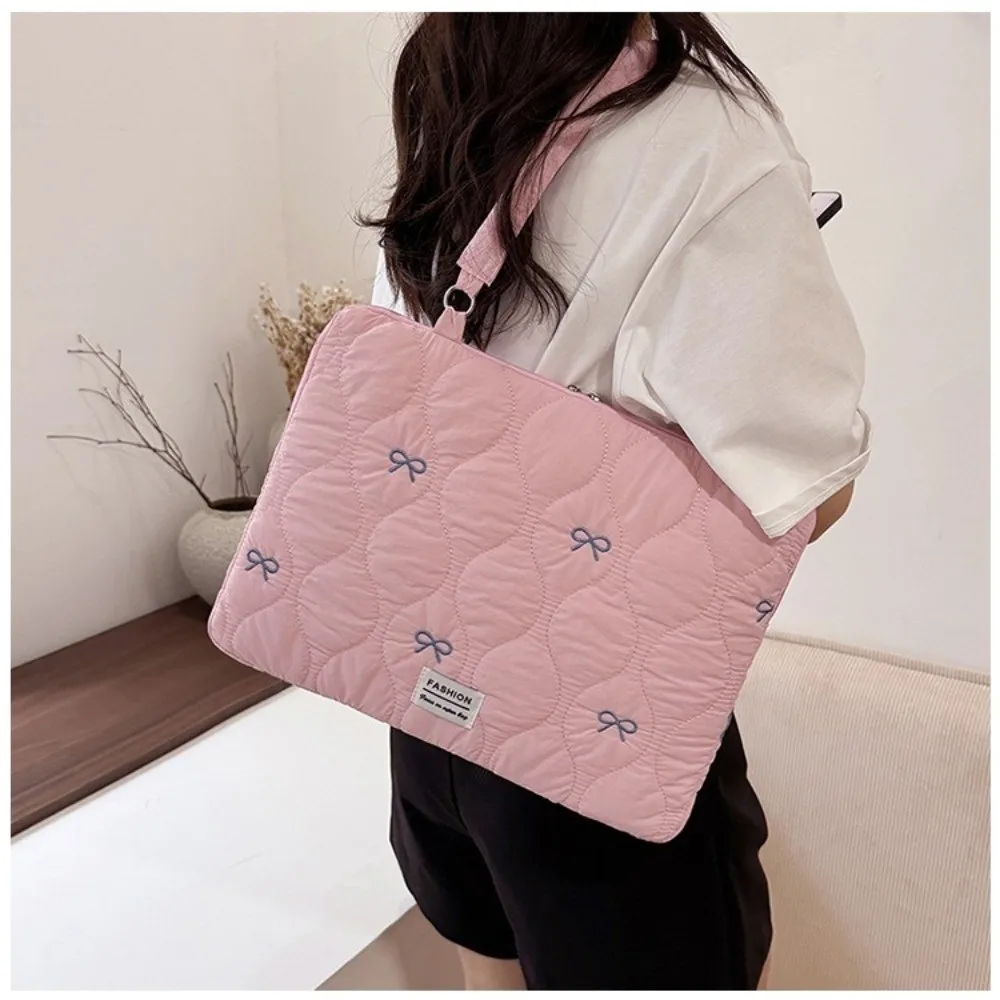 New 13-15.6inch Laptop Sleeve Large Capacity Puffy Laptop Shoulder Bag Multifunctional Shockproof Laptop Case Universal