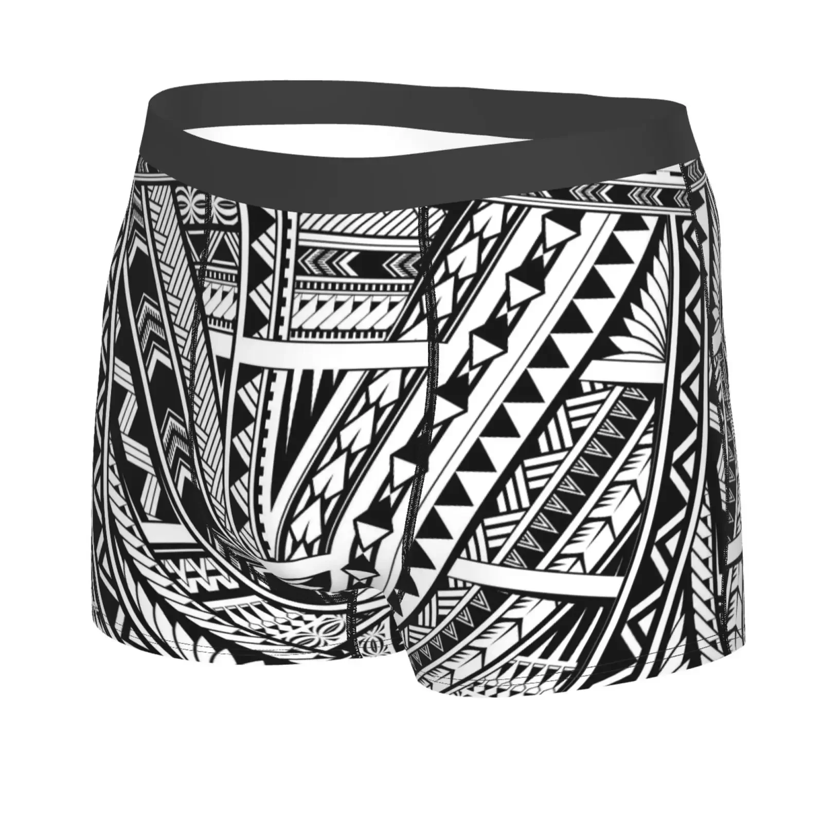 Polynesian Ethnic Style Sleeve Tattoo Man's Boxer Briefs Breathable Funny Underwear High Quality Print Shorts Gift Idea