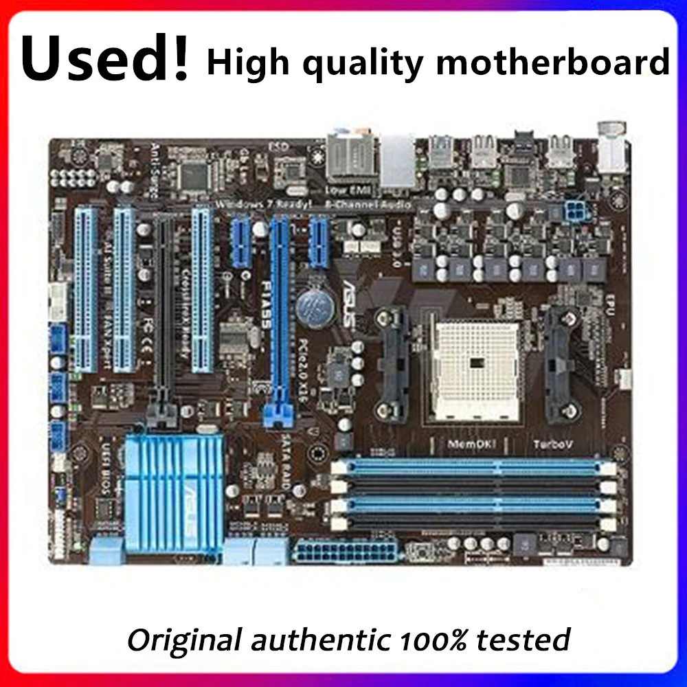 

For ASUS F1A55 Motherboard Socket FM1 DDR3 For AMD A55M A55 Original Desktop Mainboard SATA II Used Mainboard