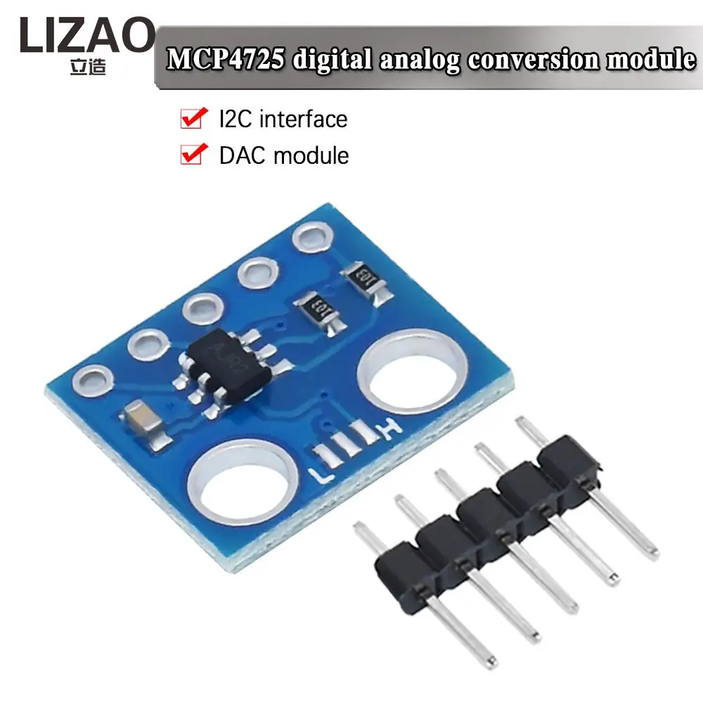 MCP4725 Digital Analog Conversion DAC Module I2C Interface 12-bit Digital to Analog Converter Board For Arduino
