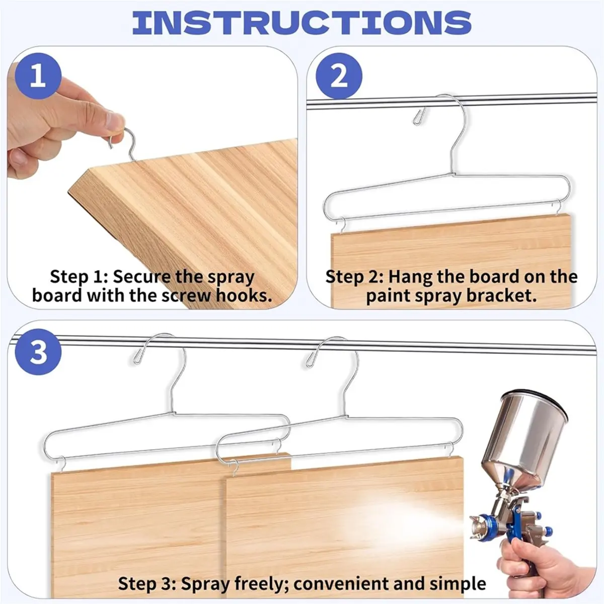 20Pack Cabinet Door Painting Hanger Paint Drying for Cabinet Doors Painting Brackets with 100Pcs Metal -in Cup B