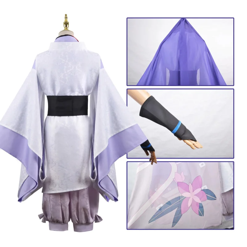 Wanderer Genshin Impact Scaramouche Cosplay Kostüm Perücke Anime Genshin Cosplay Wanderer Scaramouche Kostüm Kimono Frauen Männer 3xl