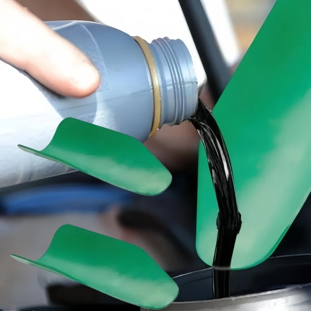 Flexible Draining Tool Foldable Car Aluminum Plate Plus Leather Funnel Oil Guide Plate Multi-functional Engine Oil Filling Tools