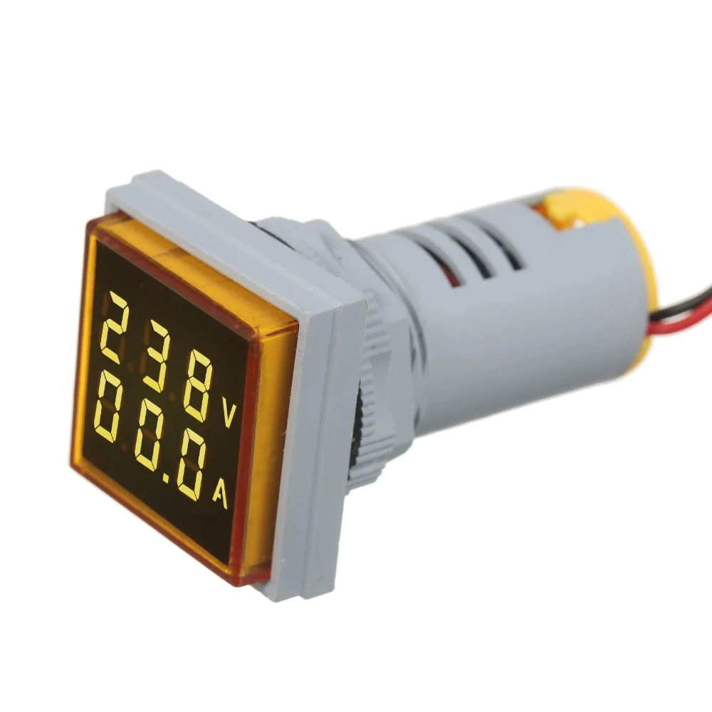 2pcs Dual LED Display Digital Volt-Ammeter AC 0-100A AC 60-500V Panel Meter Blue/Yellow Voltage Current Meter Industrial Control