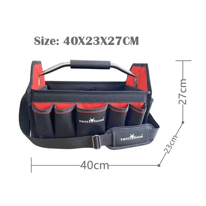 16 Inches Portable Oxford Tool Bag Carpenter Professional Tools Bags Carrier Tools Storing Hardware Store Tool Box for Mechanic