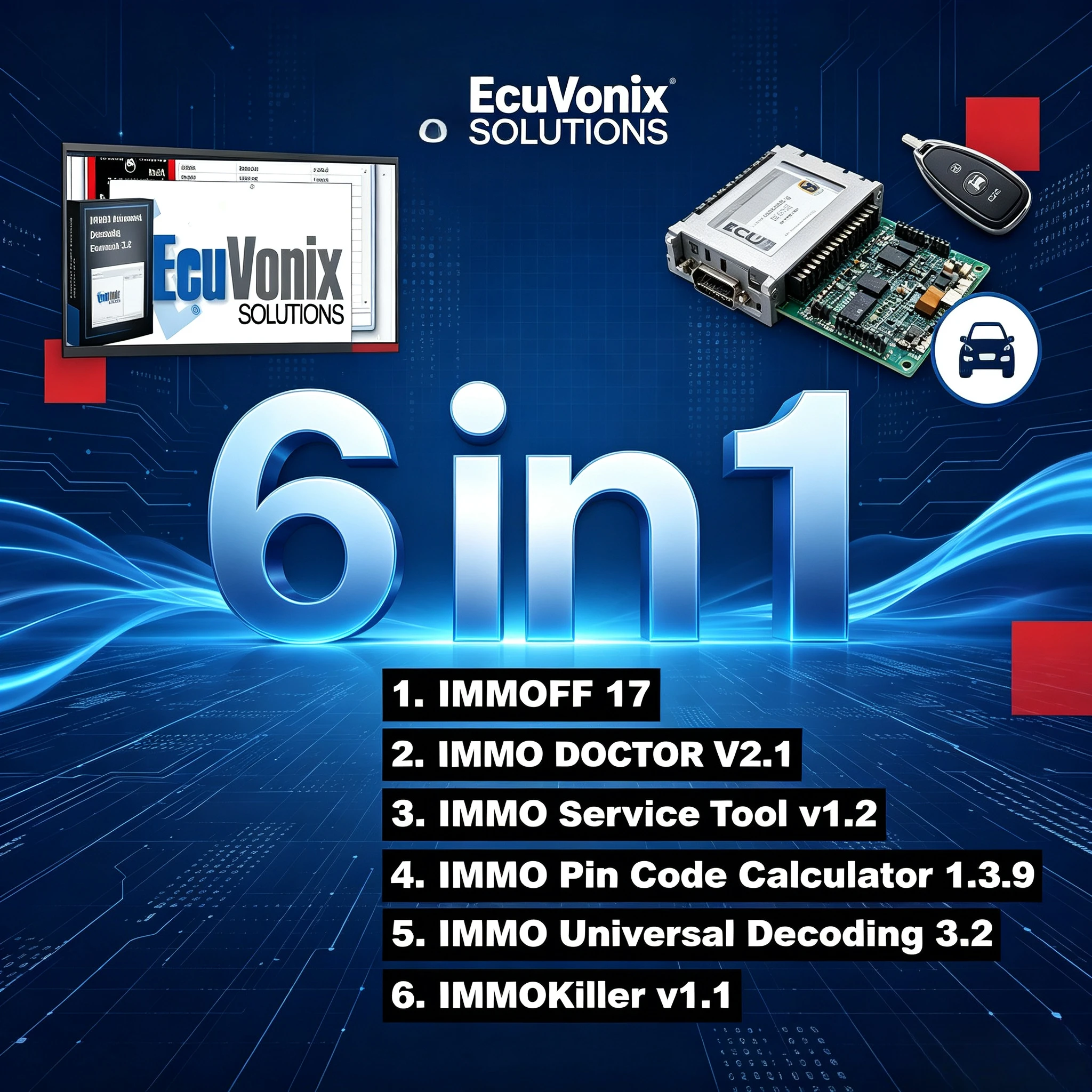 Newest IMMO OFF Universal Decoding software pack service tool immoff 17 Killer v1.1 Pin Code 1.3.9 doctor V2.1 serviceTool 1.2