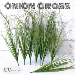 16-48PCS UV Resistant Artificial Plants Onion Wheat Grass Greenery Stems Fake Outdoor Plants For Patio Home Indoor Decor 47CM