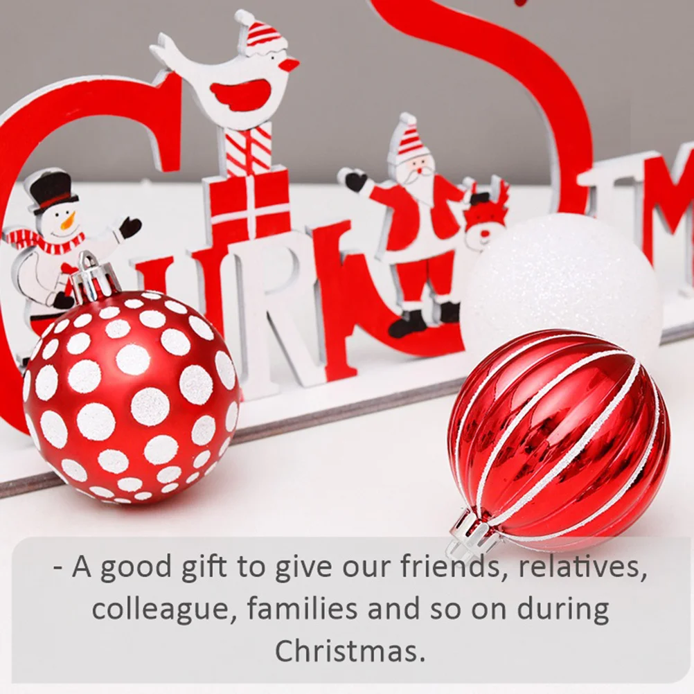 

30Pcs Christmas Ball Decoration Red Hanging Ornaments for Tree Home Party Decor Festive Scene Layout Pendants Christmas Ornament