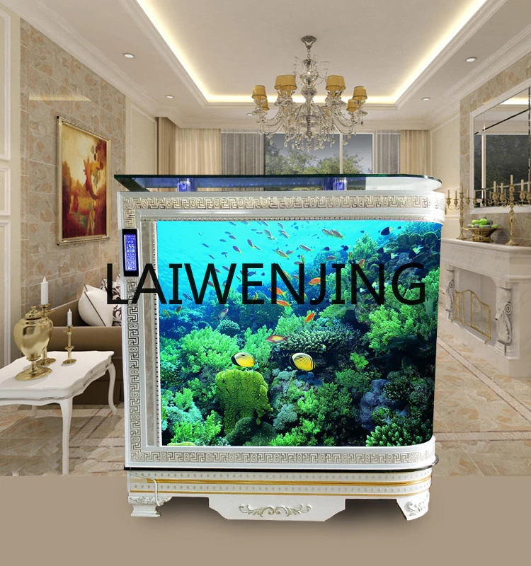 

Bullet goldfish tank glass ecological aquarium screen shoe cabinet living room partition