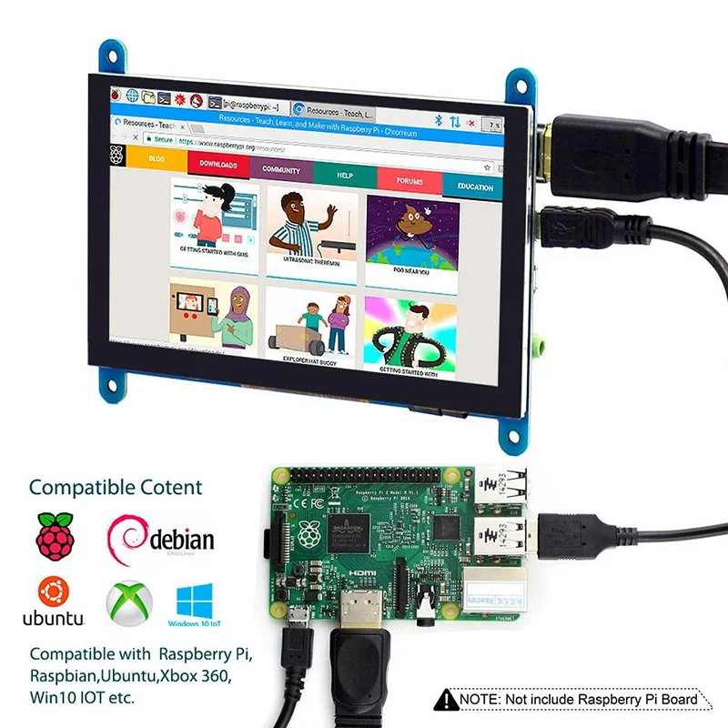 Imagem -03 - Monitor Lcd Compatível com Hdmi Tela Sensível ao Toque para Raspberry pi 800x480 Display Apto para Raspberry pi 4b 3b 3b Mais pc com Windows 5