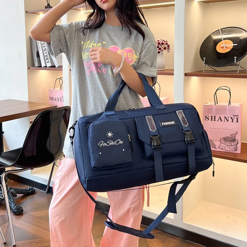 Oxford Textiel Rits 2024 Nieuwe Reis Handtas Effen Kleur Veelzijdige Casual Crossbody Tas Zachte Grote Capaciteit Eenvoudige Reistas