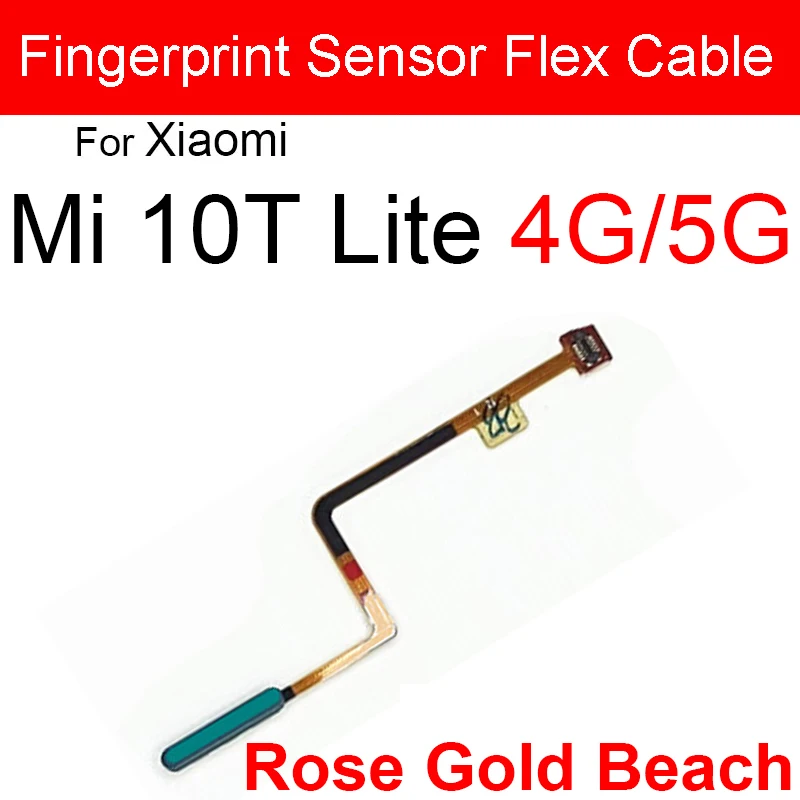 FingerPrint Sensor Touch ID Scanner Key Flex Cable For Xiaomi Mi 10T 10T Pro Mi 10T Lite 5G Home Return Power Button Flex Ribbon