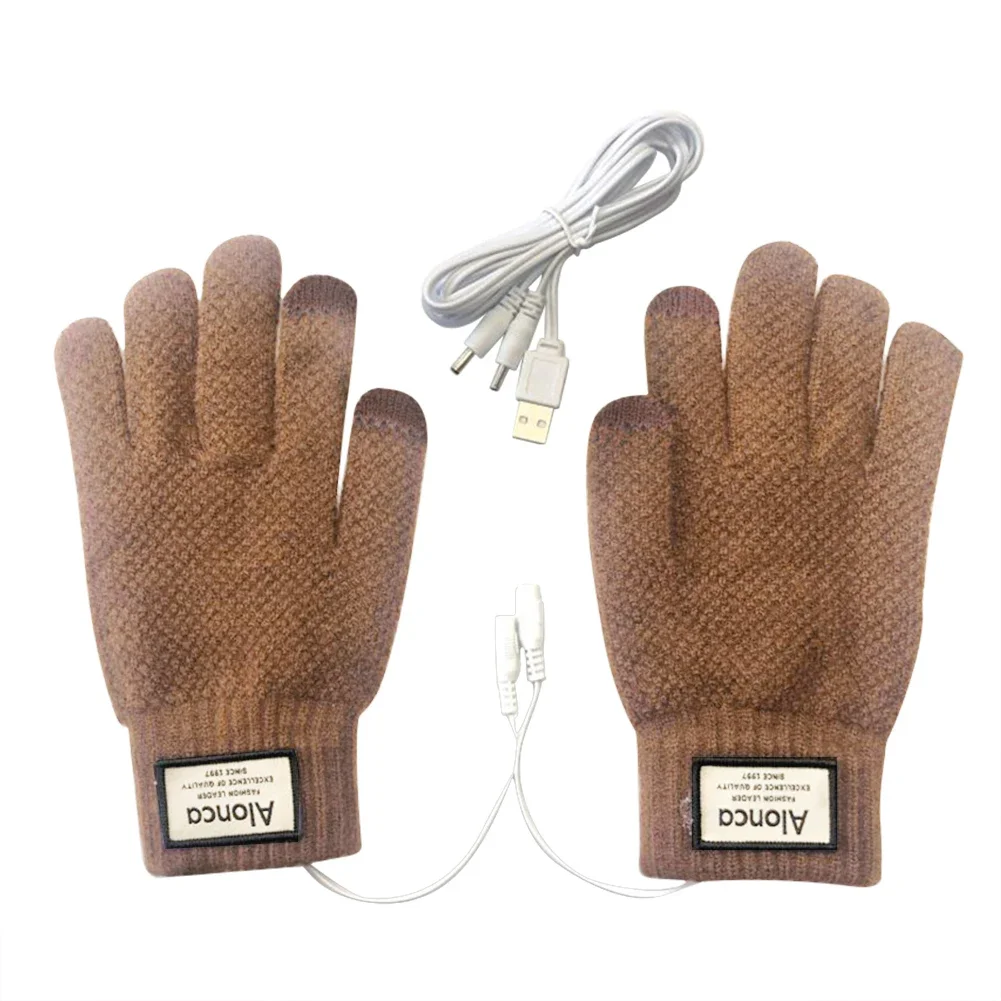 USB Warm Hand Heating Gloves Practical Windproof Constant Temperature Hand Warmer Soft Wearable Winter Mittens for Men