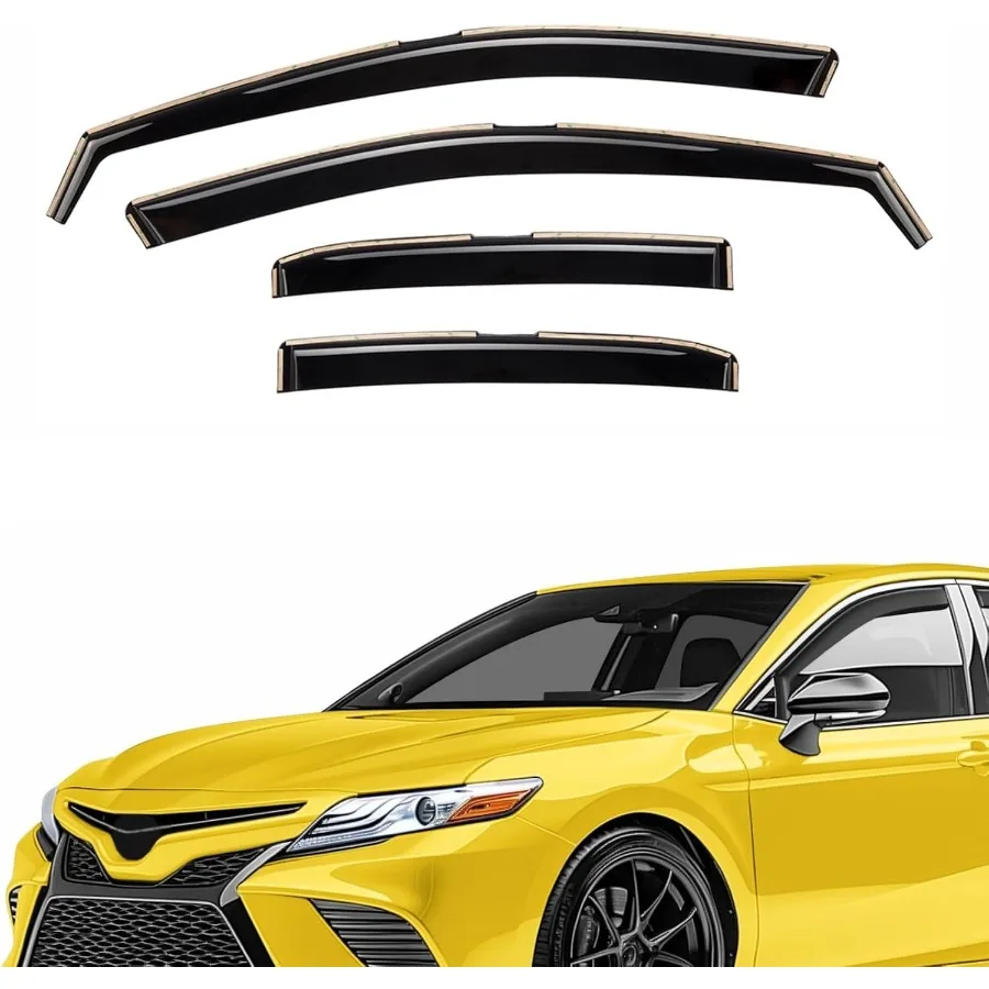 

Сверхпрочные дефлекторы окон InChannel с защитой от дождя для Camry 20182024, внешние автомобильные аксессуары для ветрового отверстия и шторки