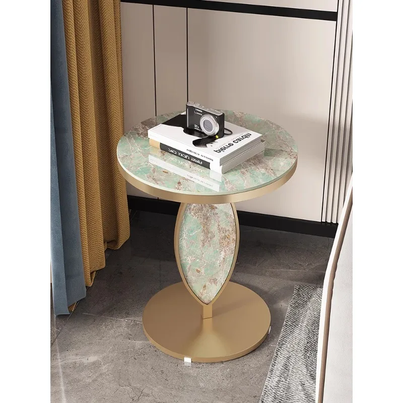 

Light luxury small coffee table, a few small round tables on the edge of the rock slab, a few small round tables in the living r