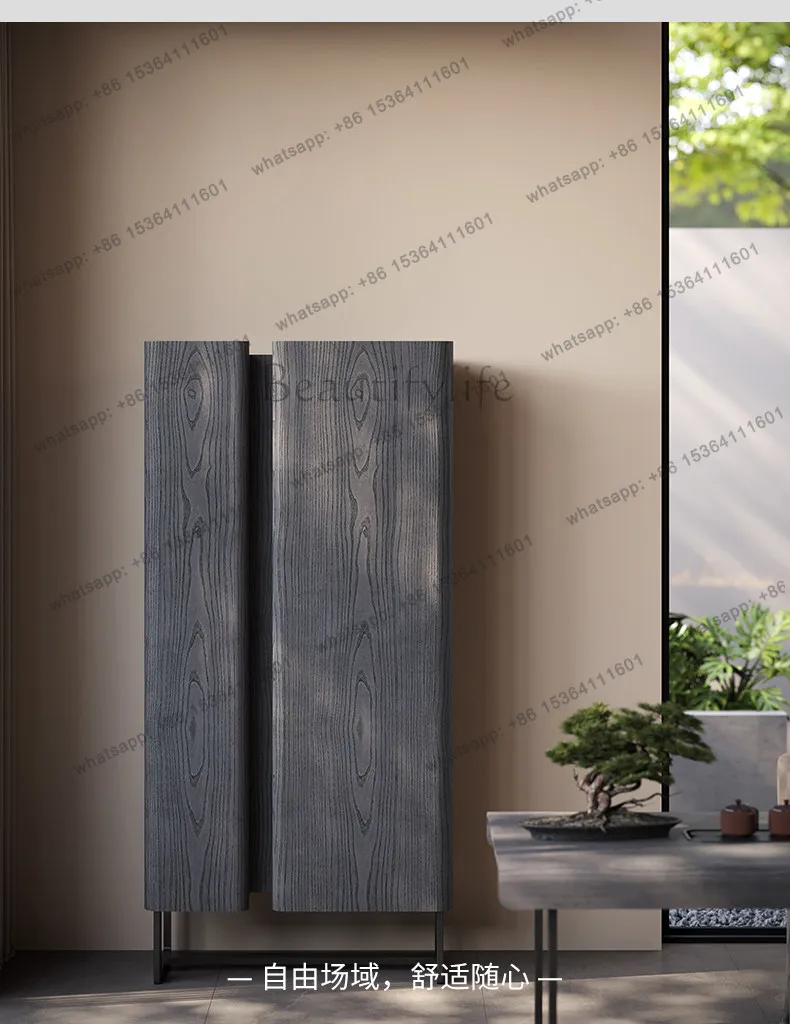 Ash wood modern simple Duobao Pavilion vertical locker storage Bogu rack