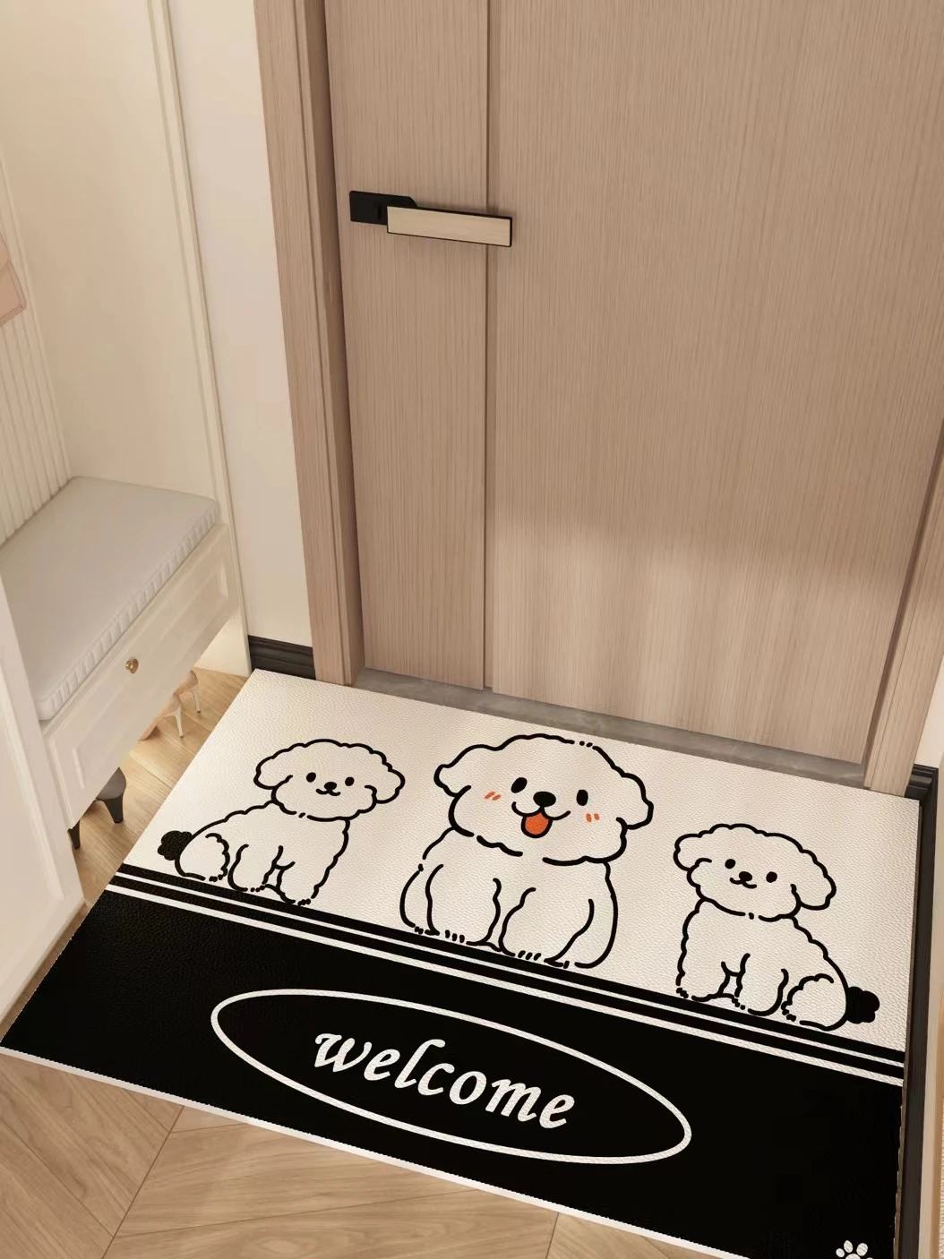 

Коврик для внутренней двери, входной коврик для собаки с рисунком, противоскользящий коврик для двери, входной коврик, грязеотталкивающий коврик для ног, материал ПВХ