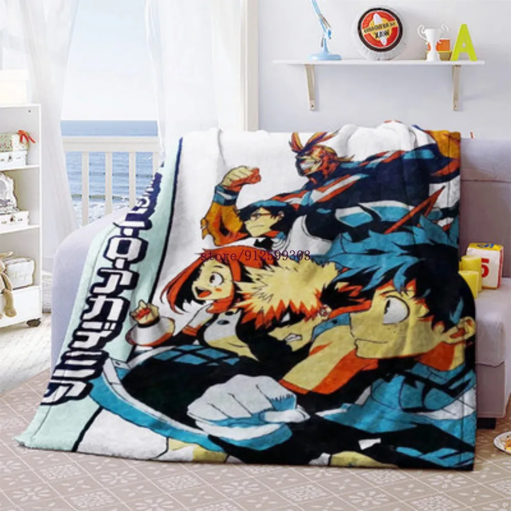 My Hero Academia Collage Anime Aizawa Shota Throw Blanket Fuzzy Warm Throws for Winter Bedding 3D Print Soft Micro Thick Fleece