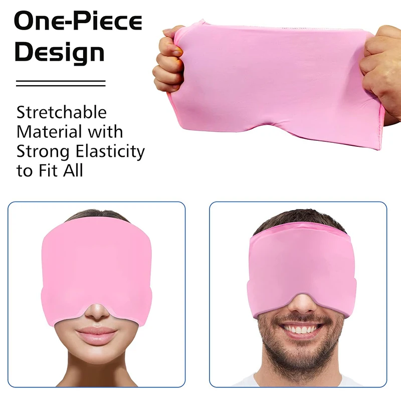 1Pc Migraine Relief Cap Headache Gel Hot Cold Therapy Ice Cap Relieve Pain Ice Hat Eye Mask Gel Hot Cold