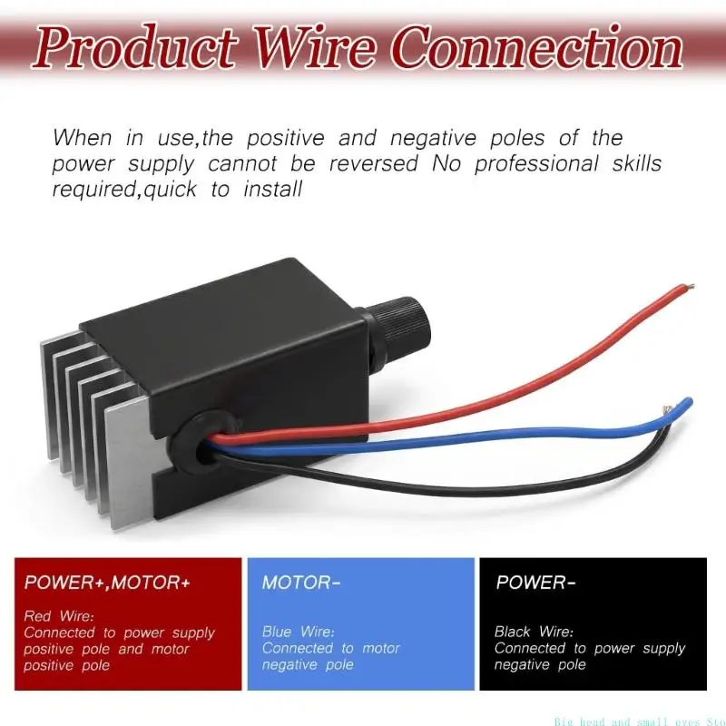 581C Motor Speed Regulator 12V 24V with Knob, 3 Wire Fan Wiring Part with Heat Sink for Vehicle Blower Repair, Replacement