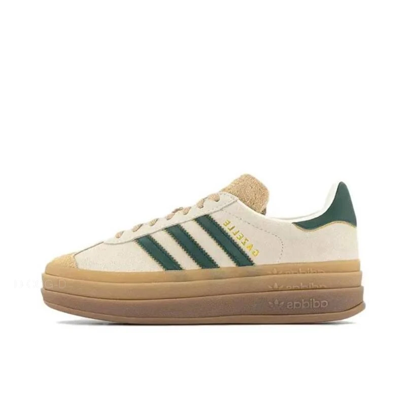 Adidas Originals Gazelle Bold Fashion Classic Thick Soled Tall Anti Slip Wear Resistant Training Shoes Tall Shoes Green/Brown