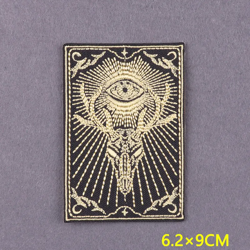 Patchs de tarot mystérieux pour vêtements, fer à repasser, écussons brodés, badges de sécurité bricolage, accessoire de sac à dos