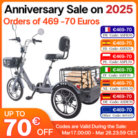 cysum Electric Tricycle for Adult,Electric Bike Three Wheels for Men Women Adult 48V 12Ah Li-Battery 16 Inch City Electric Bike