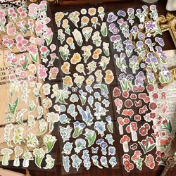 Colorful Fresh Flower Sticker Aesthetic Colorful Decoration Scrapbooking Stationery School Supplies for Kids