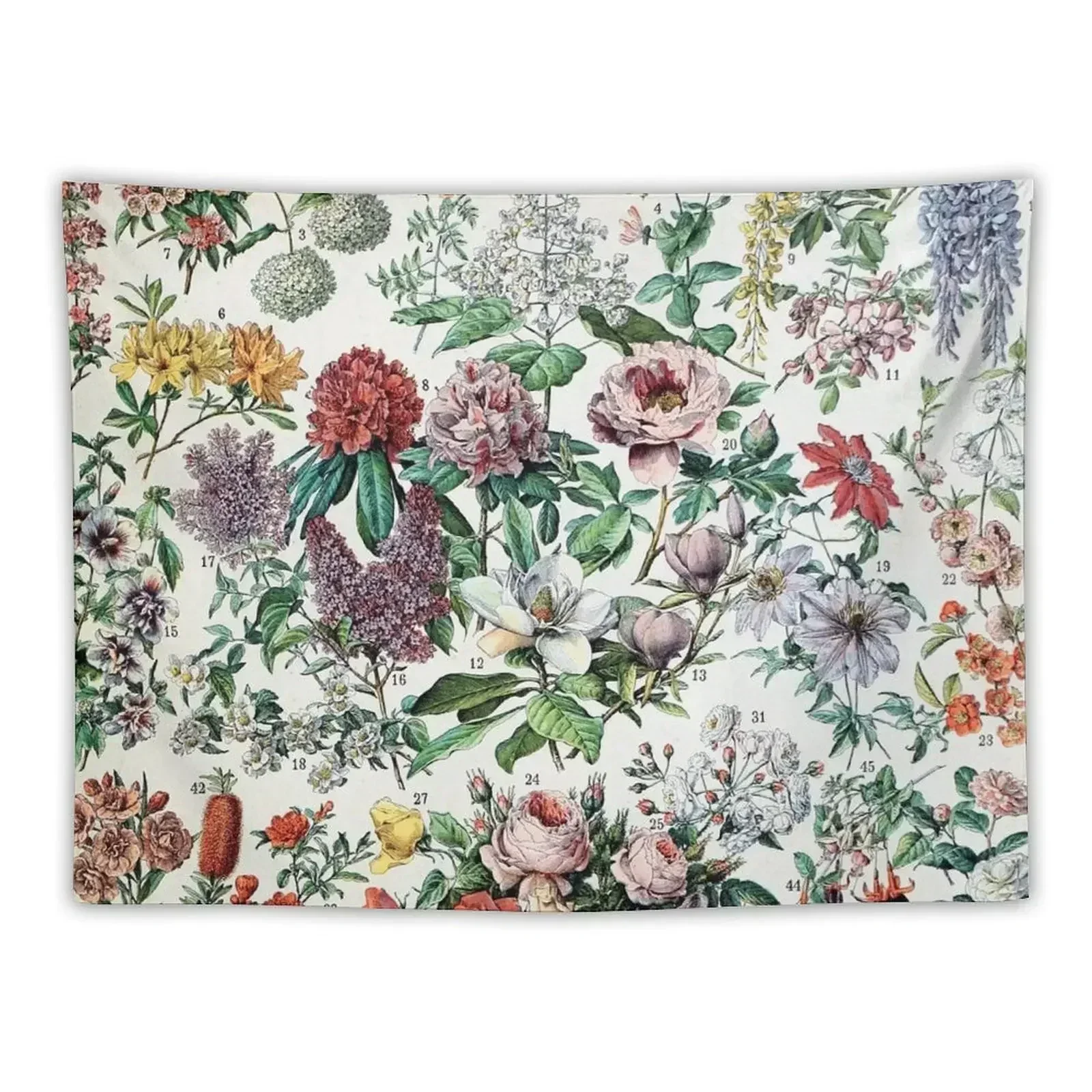 

Adolphe Millot - Fleurs C - French vintage poster Tapestry Home Decoration Accessories Room Decorations Tapestry