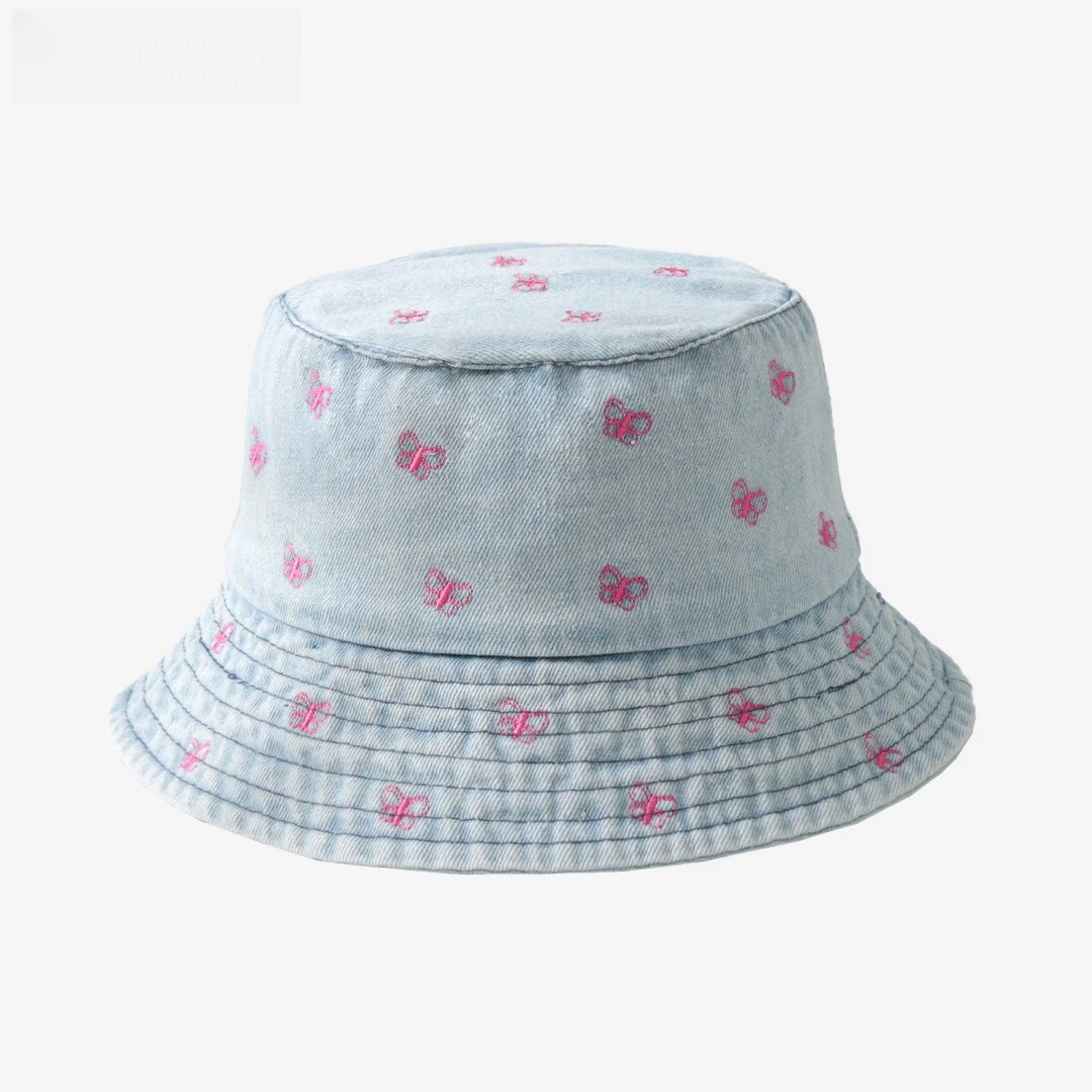 Beliebte kleine Gänseblümchen bestickte Baumwolle Sommer Jeans Eimer Hut Kappe für Frauen Frühling Fischer Hut Outdoor-Reise Sonnenschutz Geschenk – Detail 9