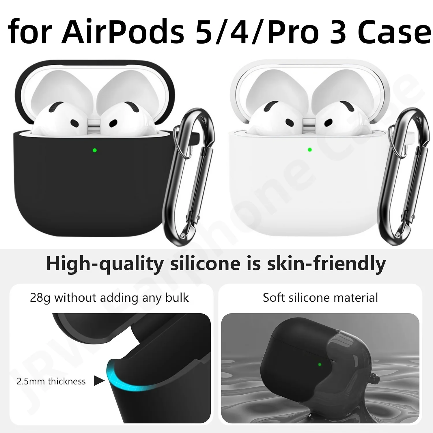for AirPods 5/4 2026 Case with Cleaner Kit Soft Silicone Protective Case Cover for Women Men with Keychain for AirPods 5/4/Pro 3