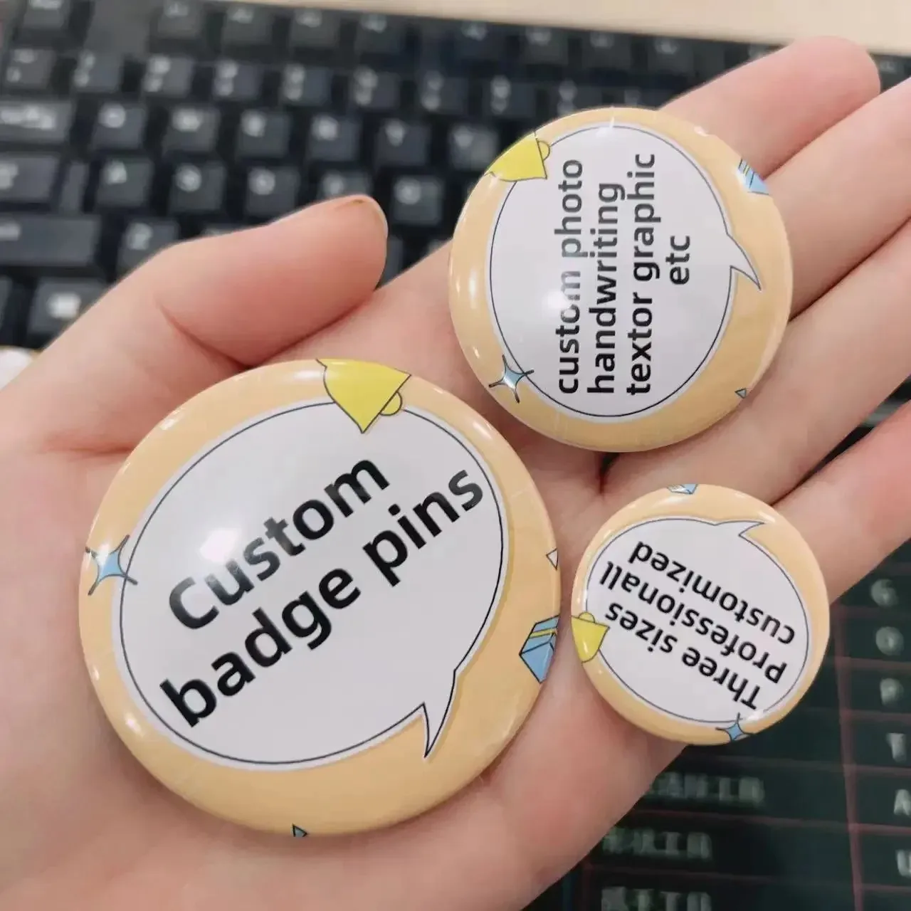 32/44/50/58mm DIY Personalized Picture Badge Custom Photo Brooches Handmade Lapel Pins for Clothes Backpack Shoes Jewelry Gifts