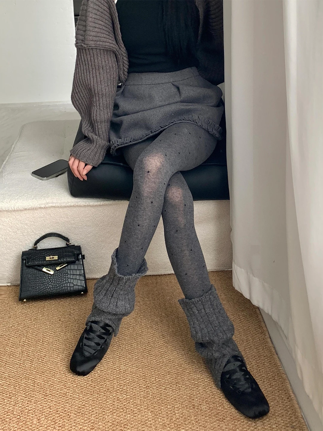 Girls Knitted Ultra-Thin Leggings Pantyhose Autumn Silk Stockings Women's Base Layer Stockings Prevent Snagging Long Pants