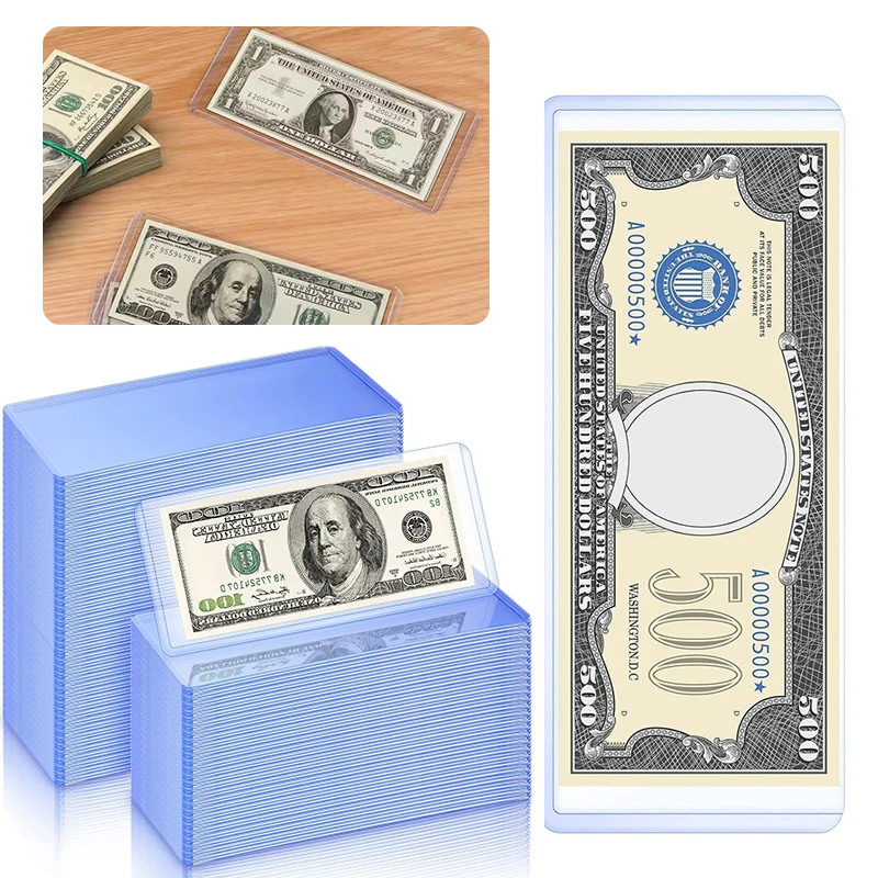 6/12PCS Plastic Cash Sleeves Suitable for Banknote Collection Durable Transparent Protectors For Vintage Bill Ticket Display ZYF