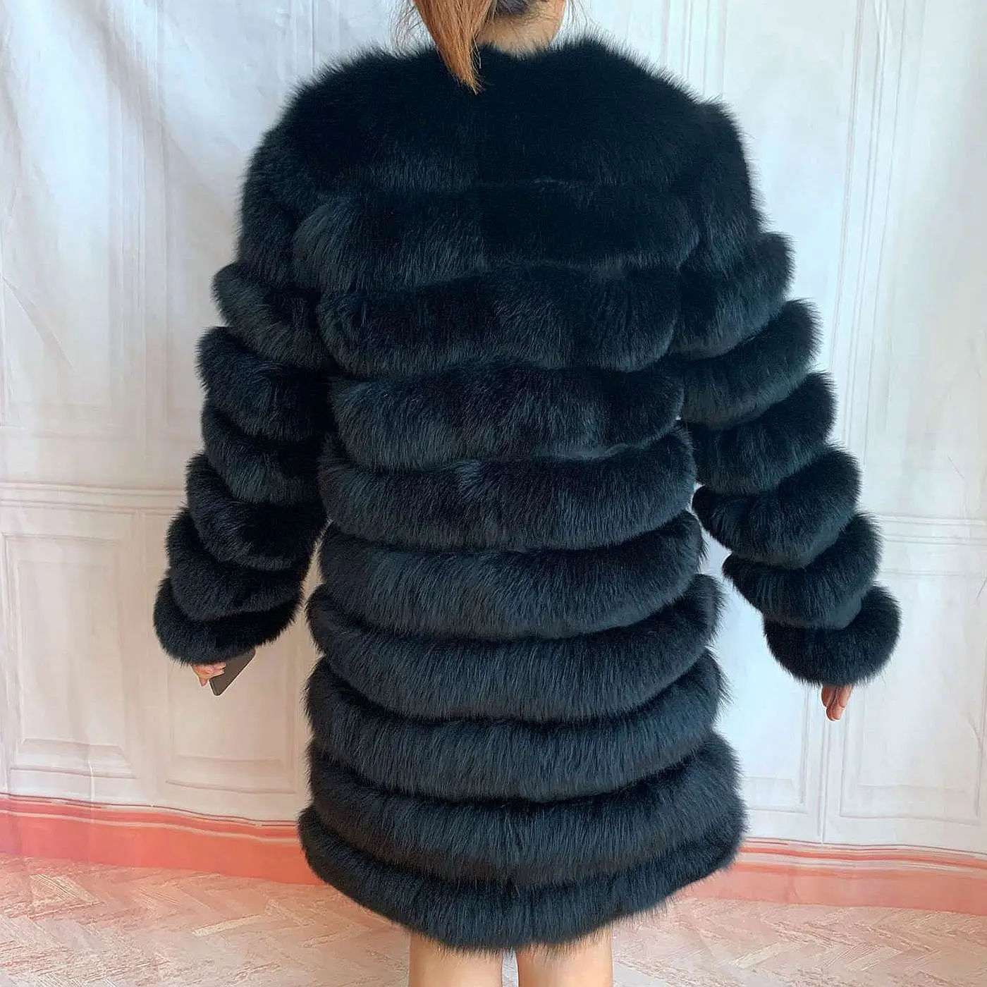 NEW 4in1 Real Fox Fur Long Coat Winter Coat for Women Jackets Vest Winter Outerwear Women Fox Fur Coat High Quality Fur Clothes