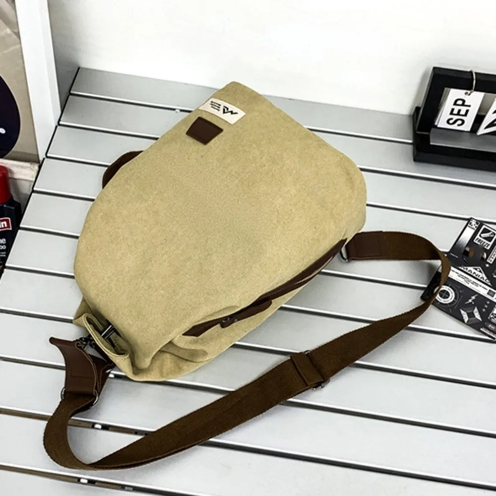 Large Capacity Canvas Chest Bag Retro Style Minimalist Design Male Crossbody Bag Trend Pattern Handbag Single Shoulder Pouch