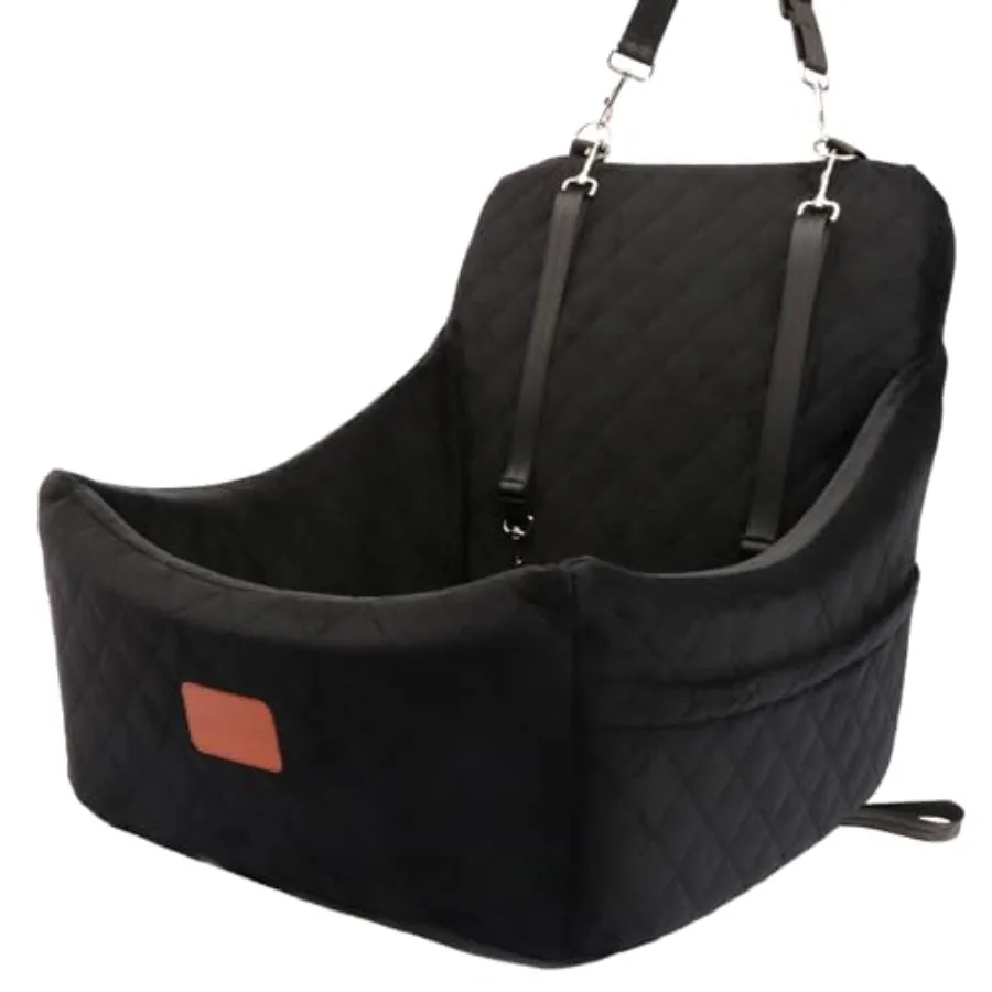 

Dog Car Seat for Medium Sized DogPet Travel Car Bed with Seat Belt Channle Fully Detachable and Washable Car Dog Seat with Adju