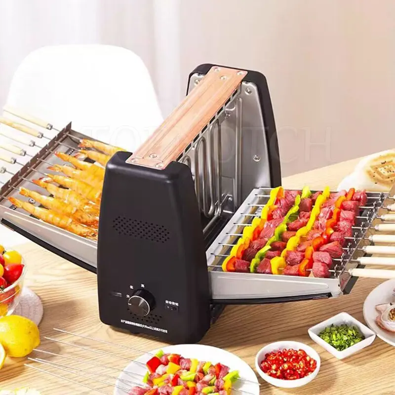 Electric Rotisserie Bbq Grill Machine Smokeless Rotary Electric Oven Home Barbecue Grill Automatic Rotary Skewer Barbecue Stove