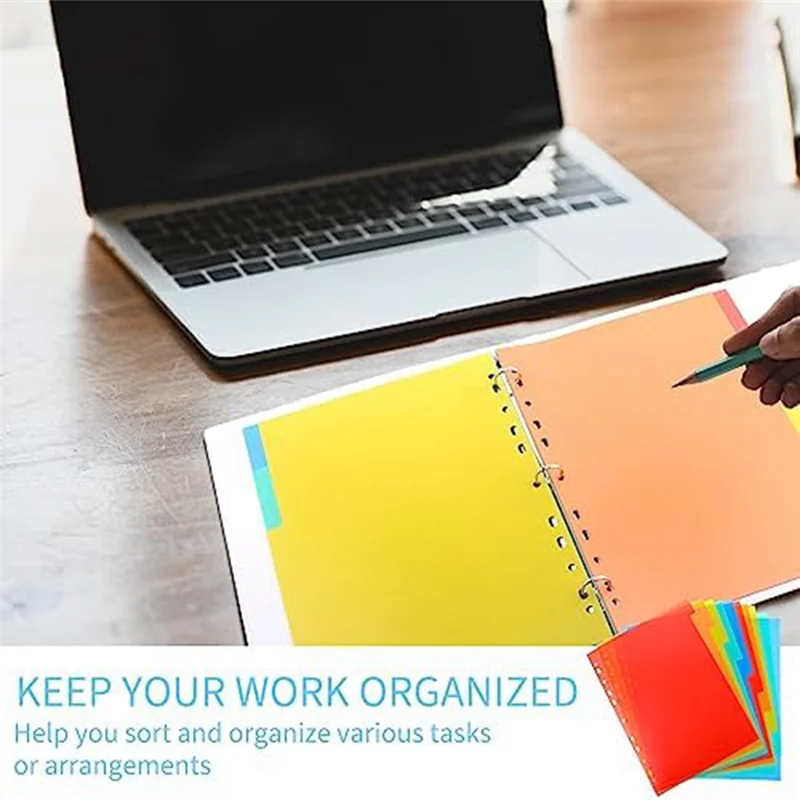 Practical-3 Ring Binder Dividers 5 Colors Plastic Dividers Binder For School Subject Files