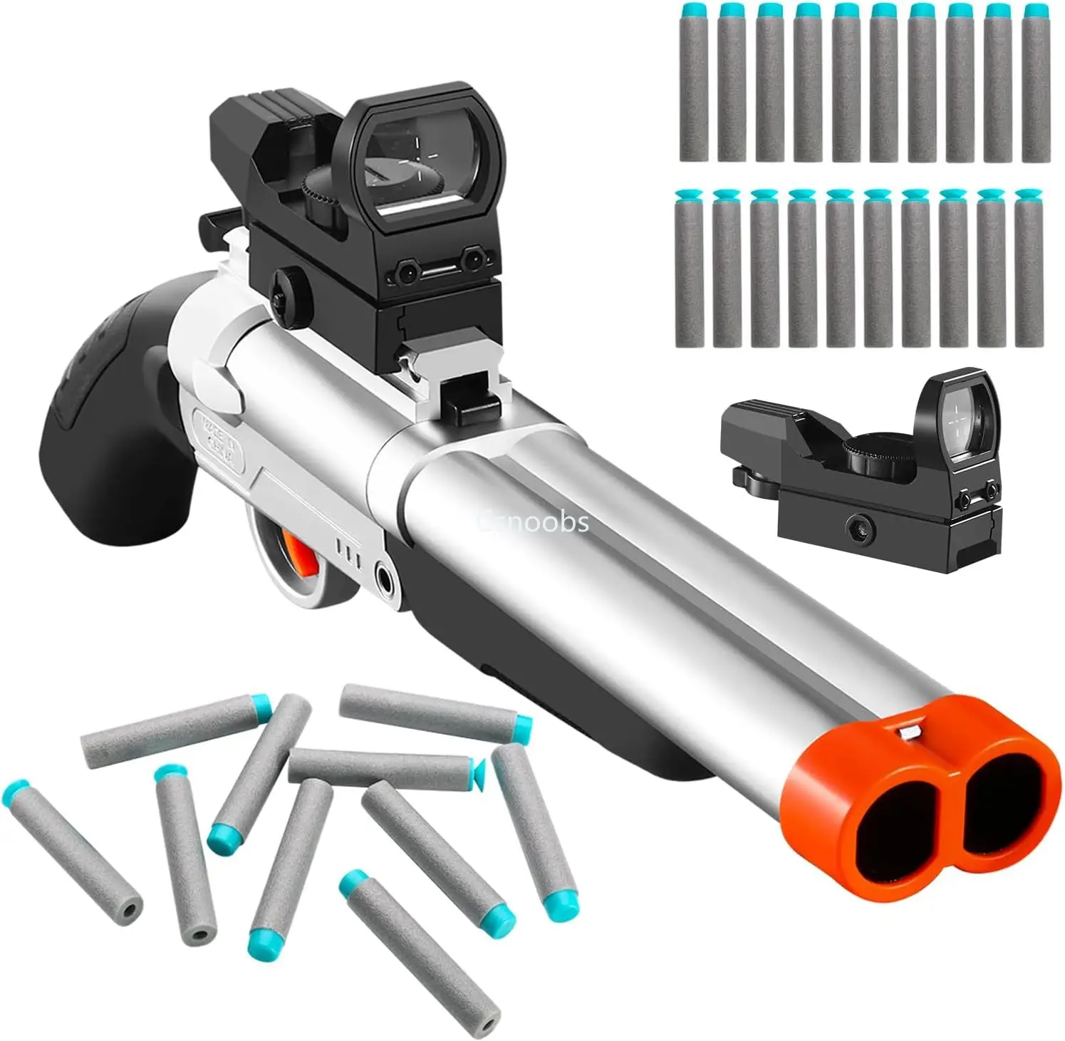 Rifle de doble cañón de 37cm, pistola de juguete larga, lanzador de Airsoft, balas suaves duales, juego de deportes al aire libre, arma de tiro para regalo de niños