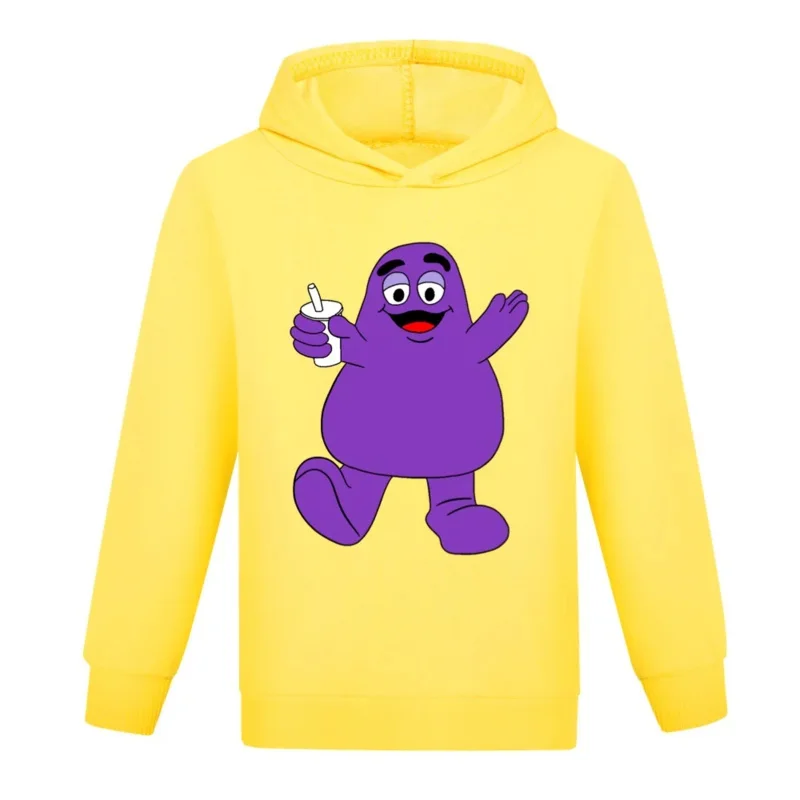 Grimace Shake Girls Clothing Sets Children Fashion Hoodies and Pant Set Kids Clothing Spring Autumn Sports Suit Tracksuit