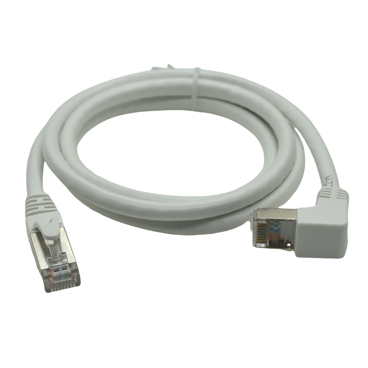 White Cat6 Ethernet Cable RJ45 Right Angle UTP Network Patch Cord 90 Degree Cat6a Short Cable for Laptop Router TV Box