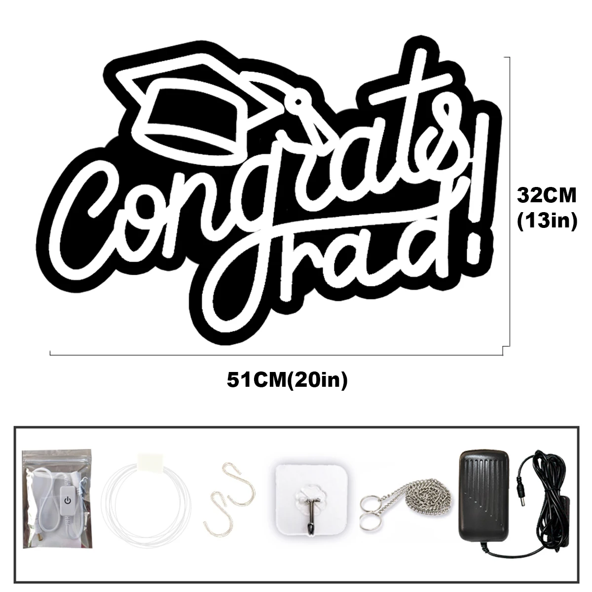 Neon LED Congrats Grad Light Sign Congratulation Party Light up Neon Signs for Graduation Decoration Lights