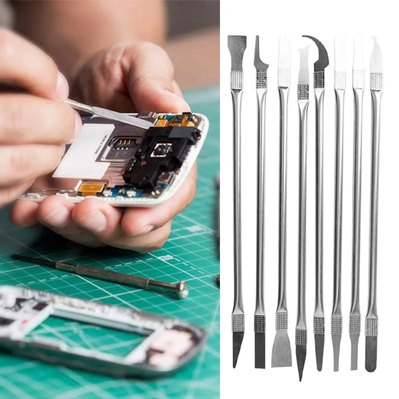 8 Pz/set Metallo Telefono Apertura Leva Strumento di Riparazione Tablet Notebook Chip LCD CPU Separazione Colla Rimozione Coltello Shell Kit di Strumenti di Rimozione