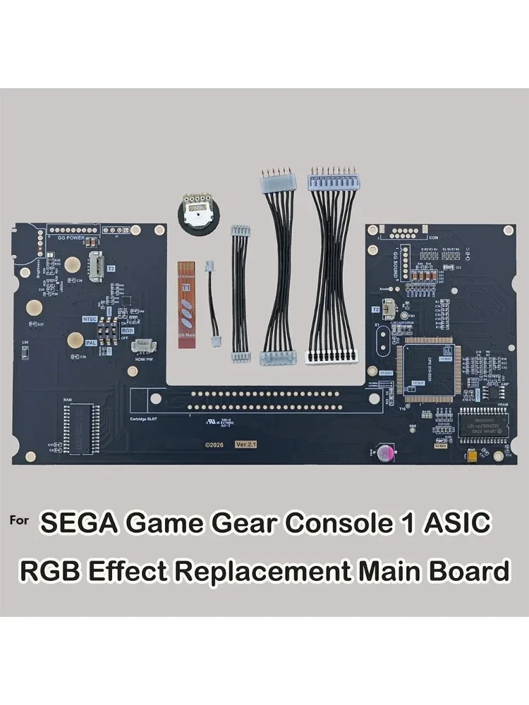 Nowy efekt podświetlenia RGB do Sega Game Gear GG, zamiennik spawanej na SMT płyty głównej z pojedynczym chipem, podświetlenie ekranu. — zdjęcie produktu 7