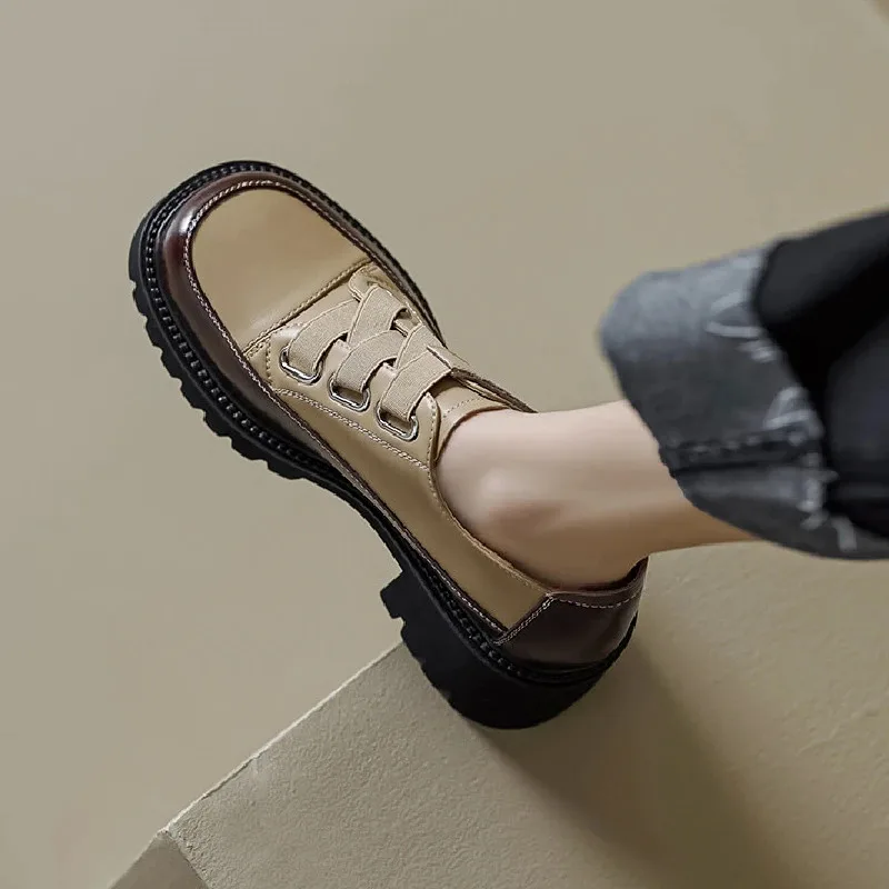 

Модные одинарные лоферы на платформе и толстом каблуке, женская обувь весны 2023, новинка в британском стиле, униформа JK в стиле ретро, обувь в стиле Лолиты с квадратной головкой