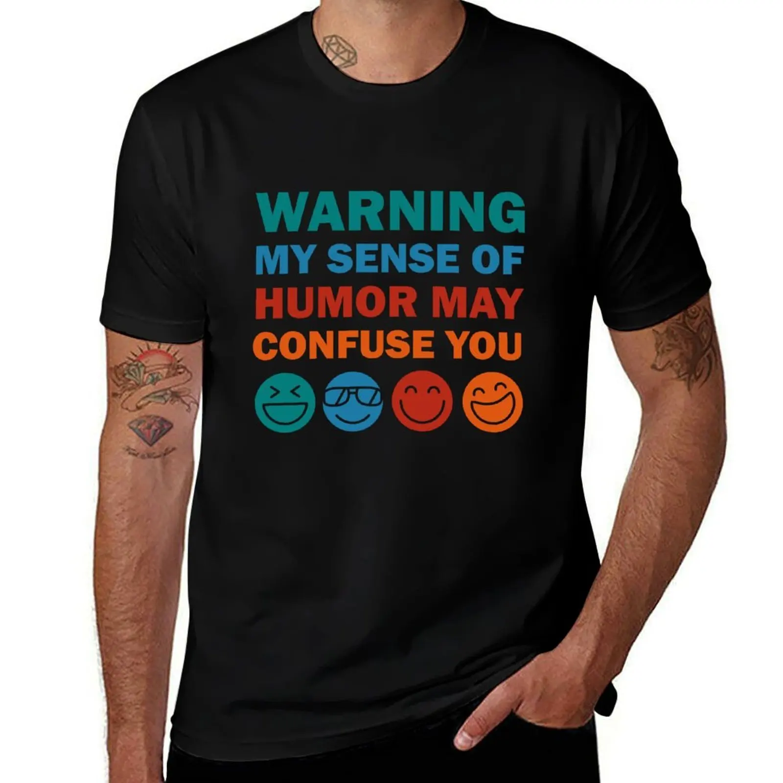 Warning My Sense of Humor May Confuse You T-Shirt Plus Size Loose Fit T-Shirt